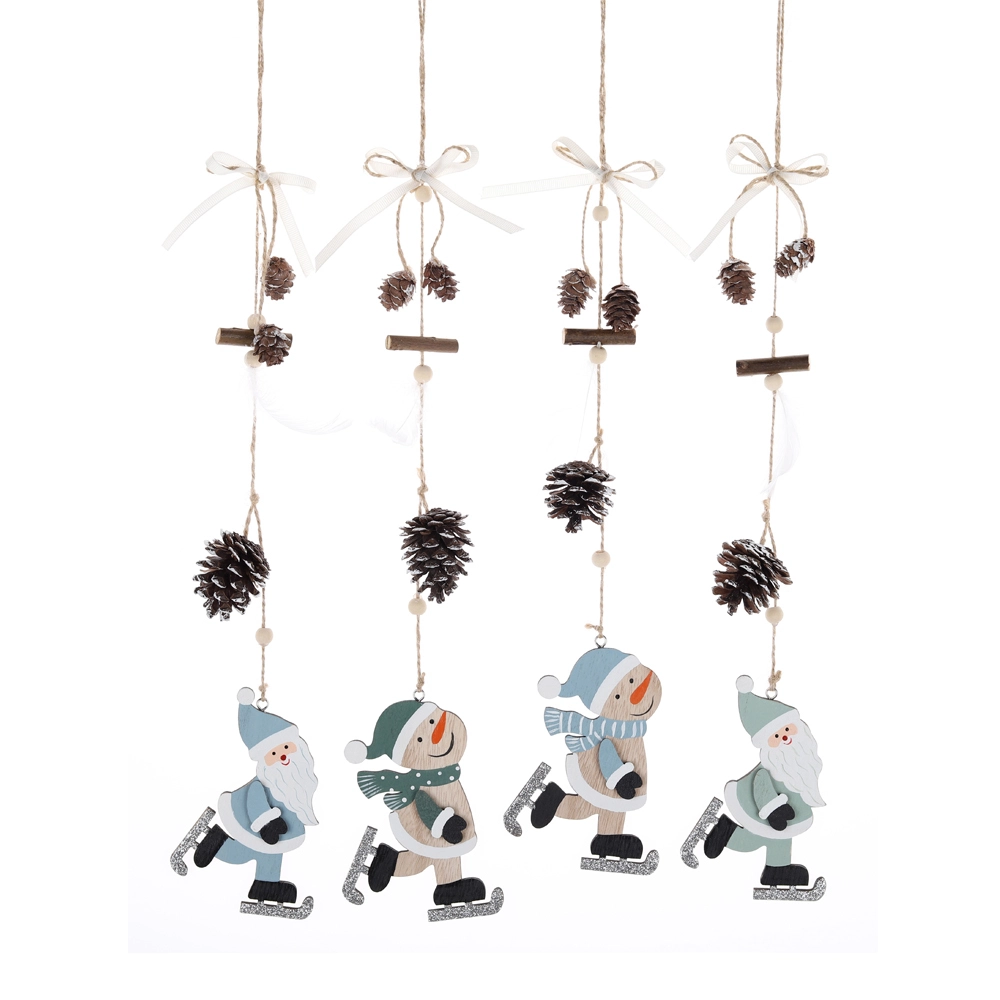 Wholesale Christmas Tree hanging Wooden Gnome Hanging Pine Cones Decor Winter Holiday Props 1