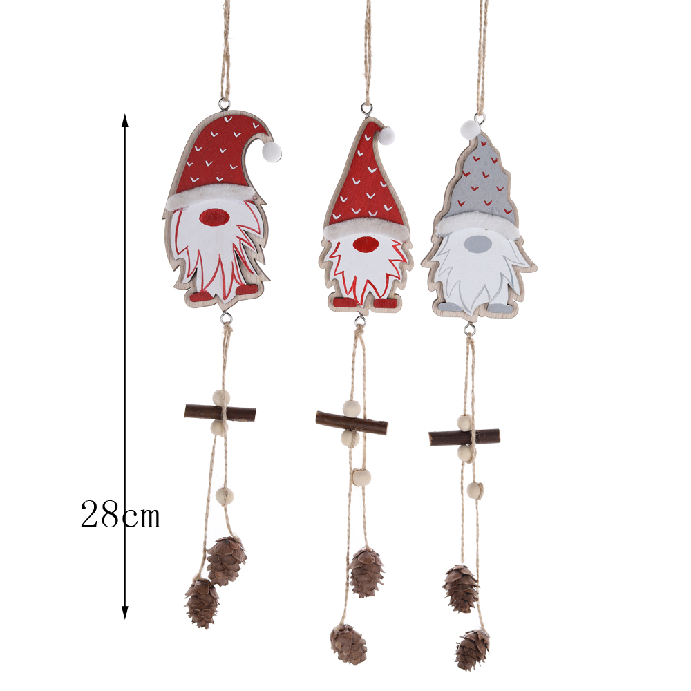 Großhandel Weihnachtsbaum hängen Holz Gnome Hängen Tannenzapfen Decor Winter Urlaub Requisiten 3