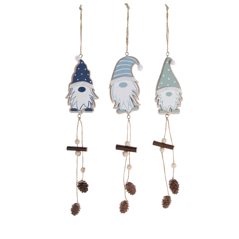 Großhandel Weihnachtsbaum hängen Holz Gnome Hängen Tannenzapfen Decor Winter Urlaub Requisiten 5