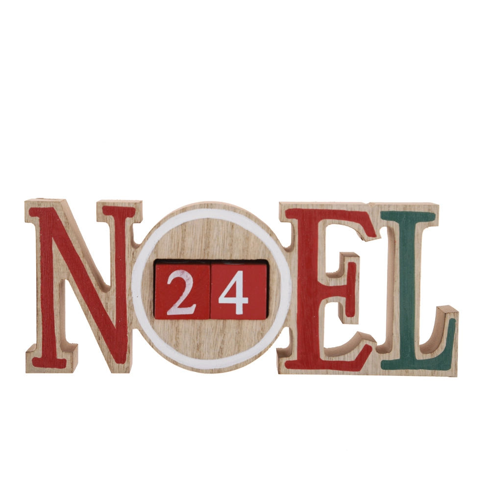 Calendario de Adviento de cuenta regresiva de madera para Navidad, regalo para niños, decoración de mesa navideña 1