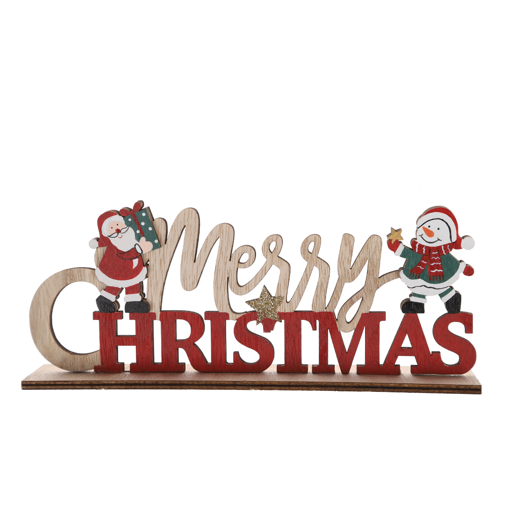 Calendario de Adviento de cuenta regresiva de madera para Navidad, regalo para niños, decoración de mesa navideña 3