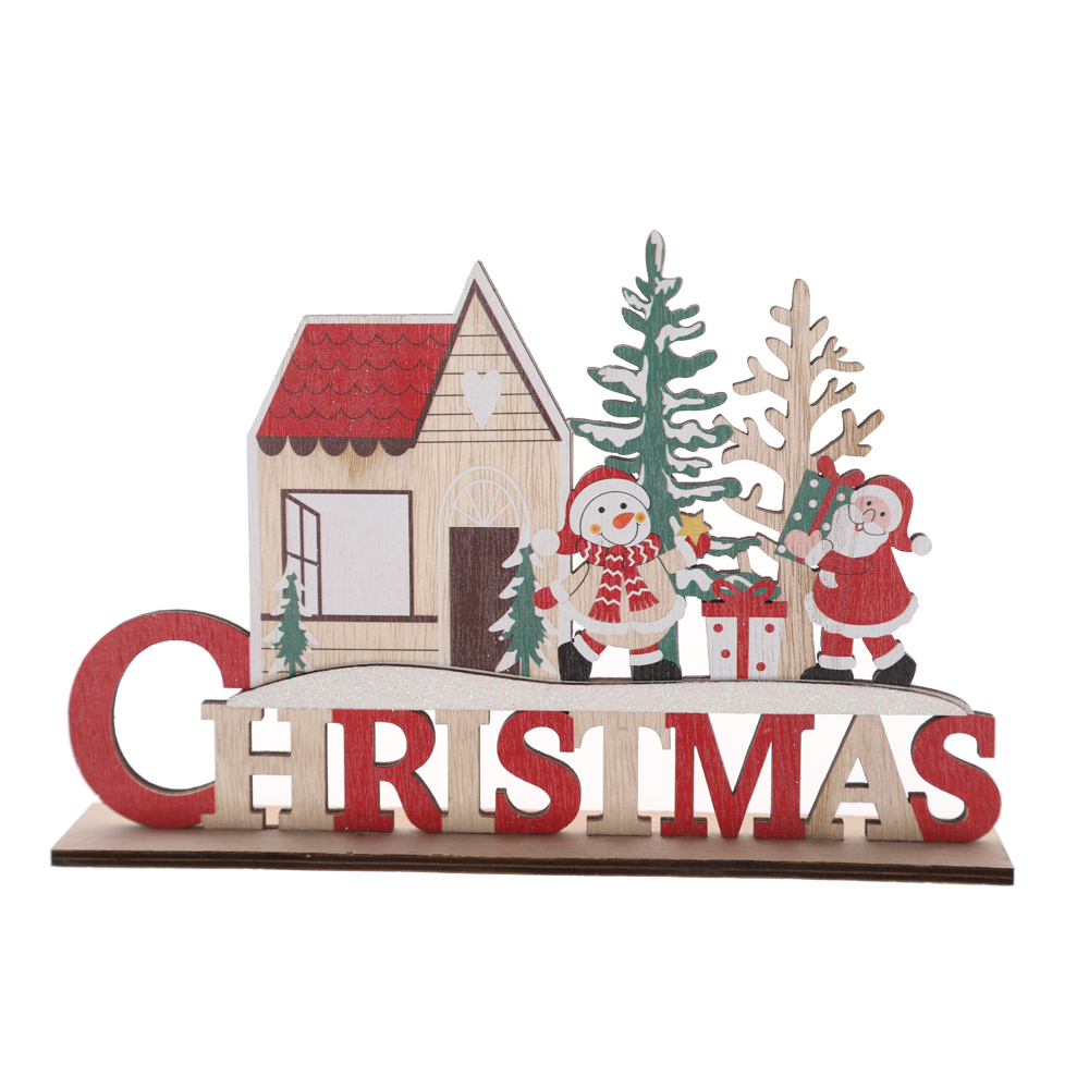 Calendario de Adviento de cuenta regresiva de madera para Navidad, regalo para niños, decoración de mesa navideña 5