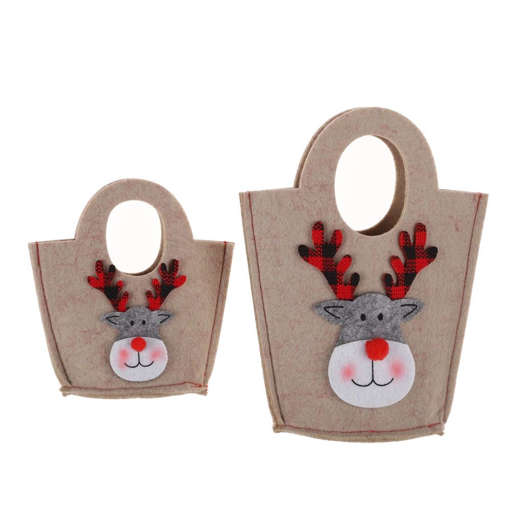 Bolsa de dulces de yute con forma de alce para Navidad 2025, regalo de invierno para niños 1