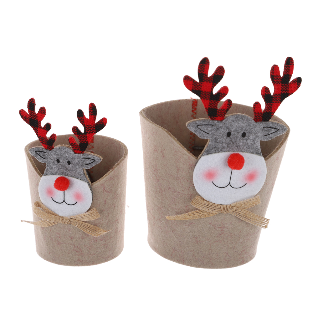 2025 weihnachten Elch Candy Tasche Jute Geschenk Tasche Winter kinder Geschenk 3