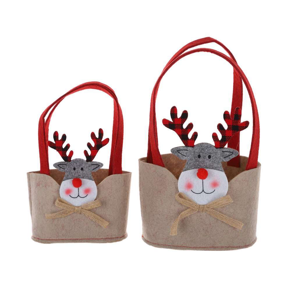 2025 weihnachten Elch Candy Tasche Jute Geschenk Tasche Winter kinder Geschenk 4