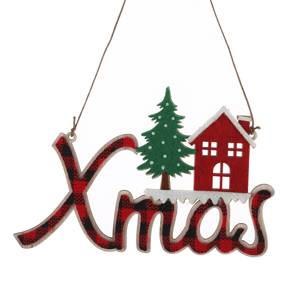 Neues Design WEIHNACHTEN Hängende Holzzwerge Dekor Schottisches Plaid Dekor Winter Tischdekoration Ambiente 2