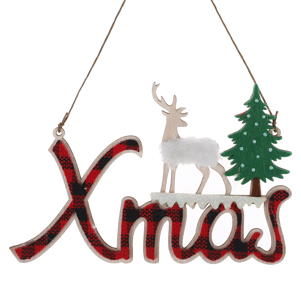 Neues Design WEIHNACHTEN Hängende Holzzwerge Dekor Schottisches Plaid Dekor Winter Tischdekoration Ambiente 4