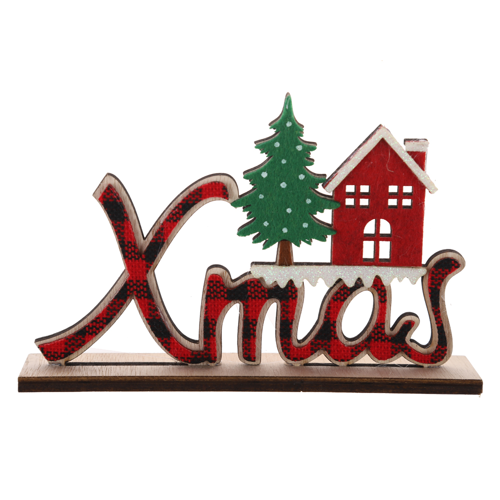 Neues Design WEIHNACHTEN Hängende Holzzwerge Dekor Schottisches Plaid Dekor Winter Tischdekoration Ambiente 5