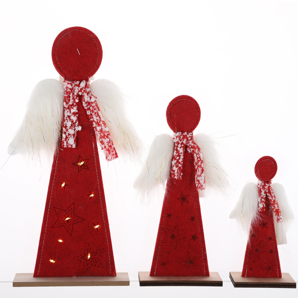 Neues Design Filz Engel Ornament Weihnachtstisch Dekor Holz Wohndekor 2