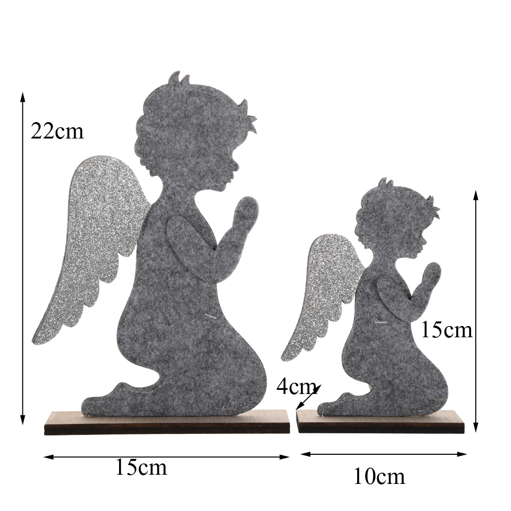 Neues Design Filz Engel Ornament Weihnachtstisch Dekor Holz Wohndekor 4