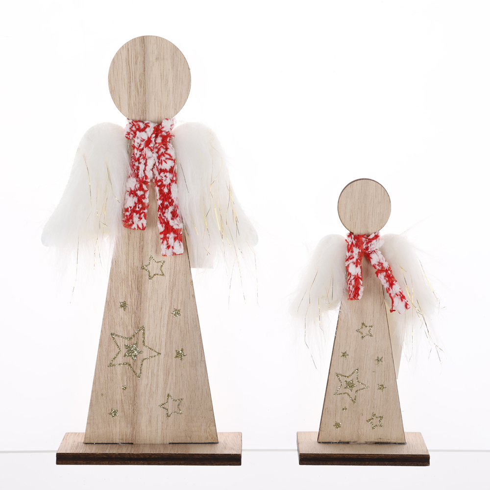 Neues Design Filz Engel Ornament Weihnachtstisch Dekor Holz Wohndekor 5