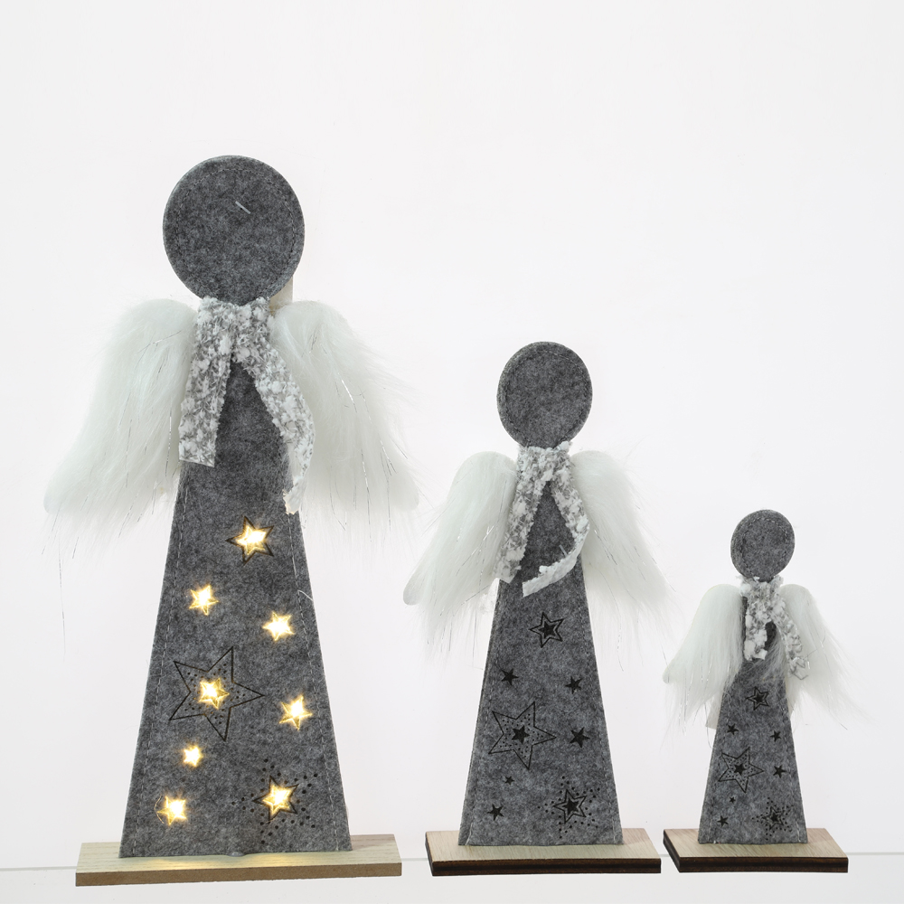 Neues Design Filz Engel Ornament Weihnachtstisch Dekor Holz Wohndekor 6