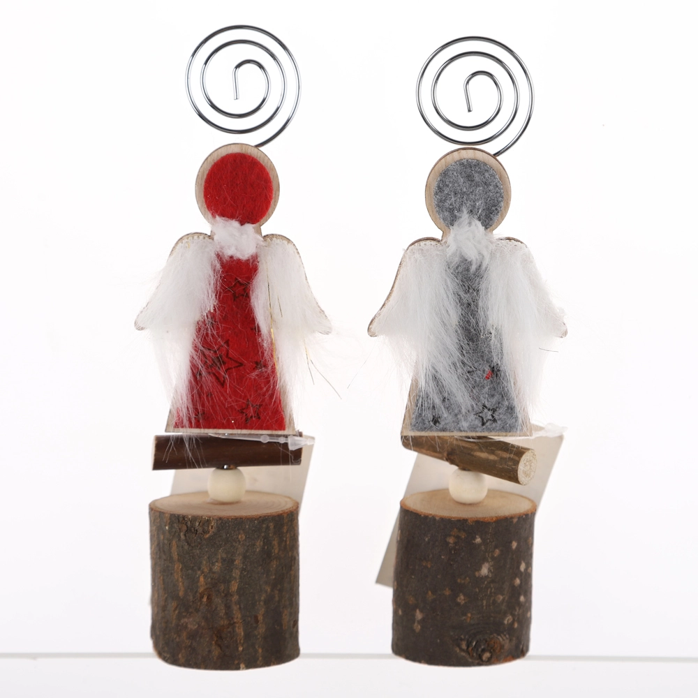 Wholesale xmas card clips Angel stumps Wooden clips Penguin Memos Clips Winter Table Decor 1