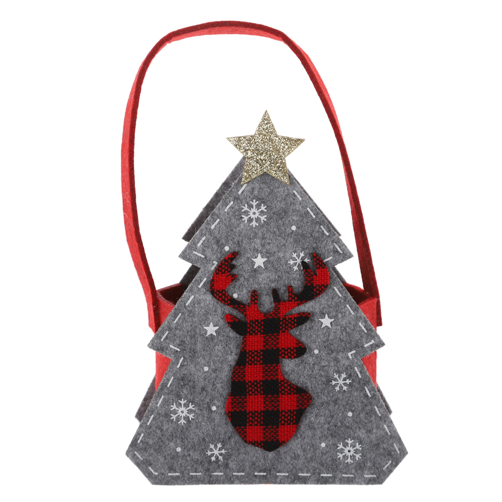 Bolsa de dulces de gnomo de fábrica, bolsa de tela navideña, cesta de fieltro para guardar dulces, decoración navideña de invierno 6