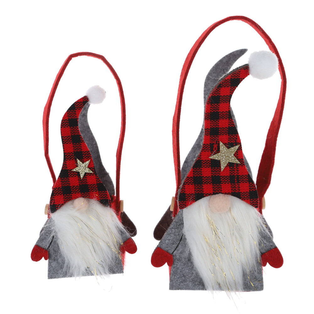 Neues Design Weihnachtsaufbewahrungstasche Filz Zwerg Bonbontüte Kindergeschenk Scottish Plaid Bag 1