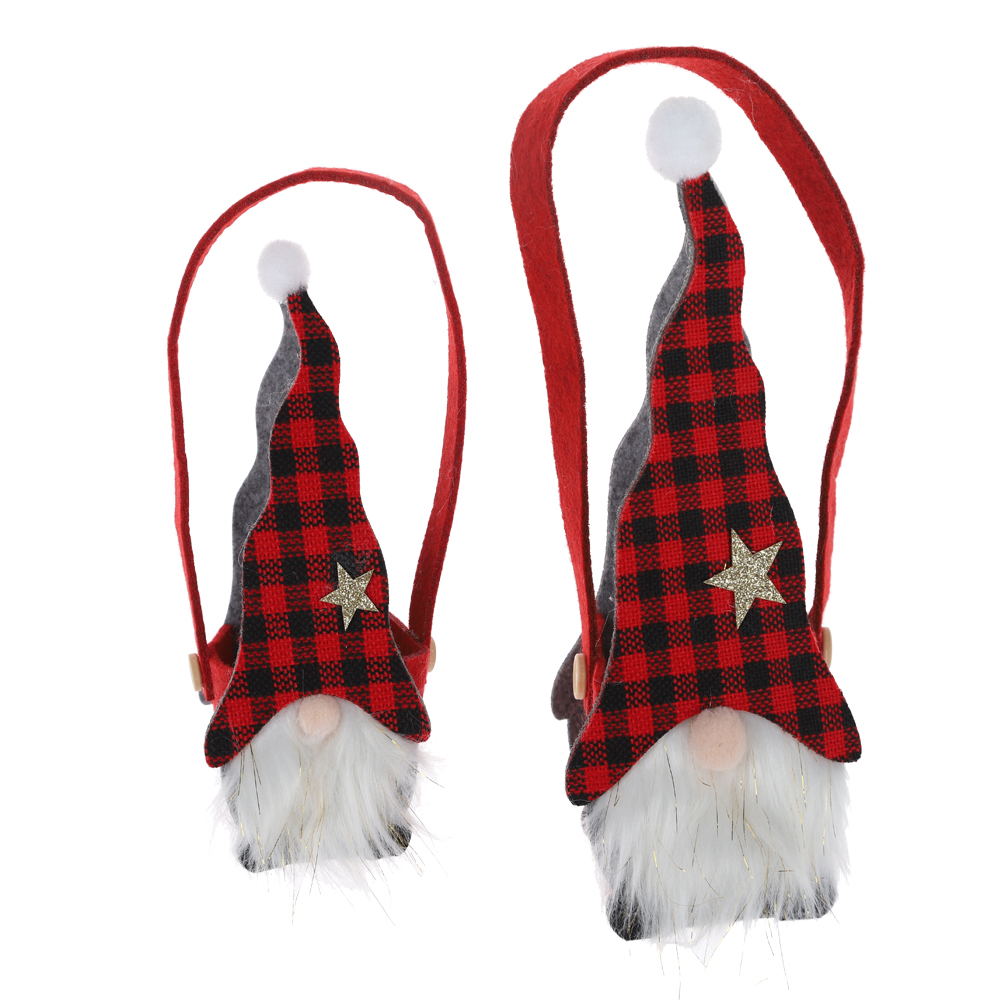 Neues Design Weihnachtsaufbewahrungstasche Filz Zwerg Bonbontüte Kindergeschenk Scottish Plaid Bag 2