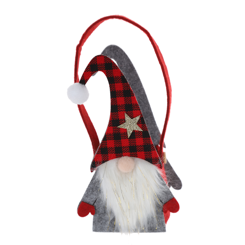 Neues Design Weihnachtsaufbewahrungstasche Filz Zwerg Bonbontüte Kindergeschenk Scottish Plaid Bag 4