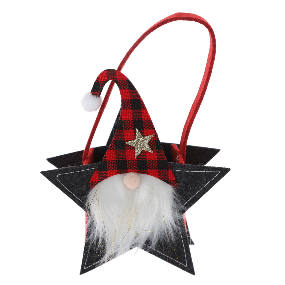 Leuchtende Weihnachts-Aufbewahrungstasche, Filzsterne, Süßigkeitentasche, Kinder, LED-Geschenk, Winterdekor 2