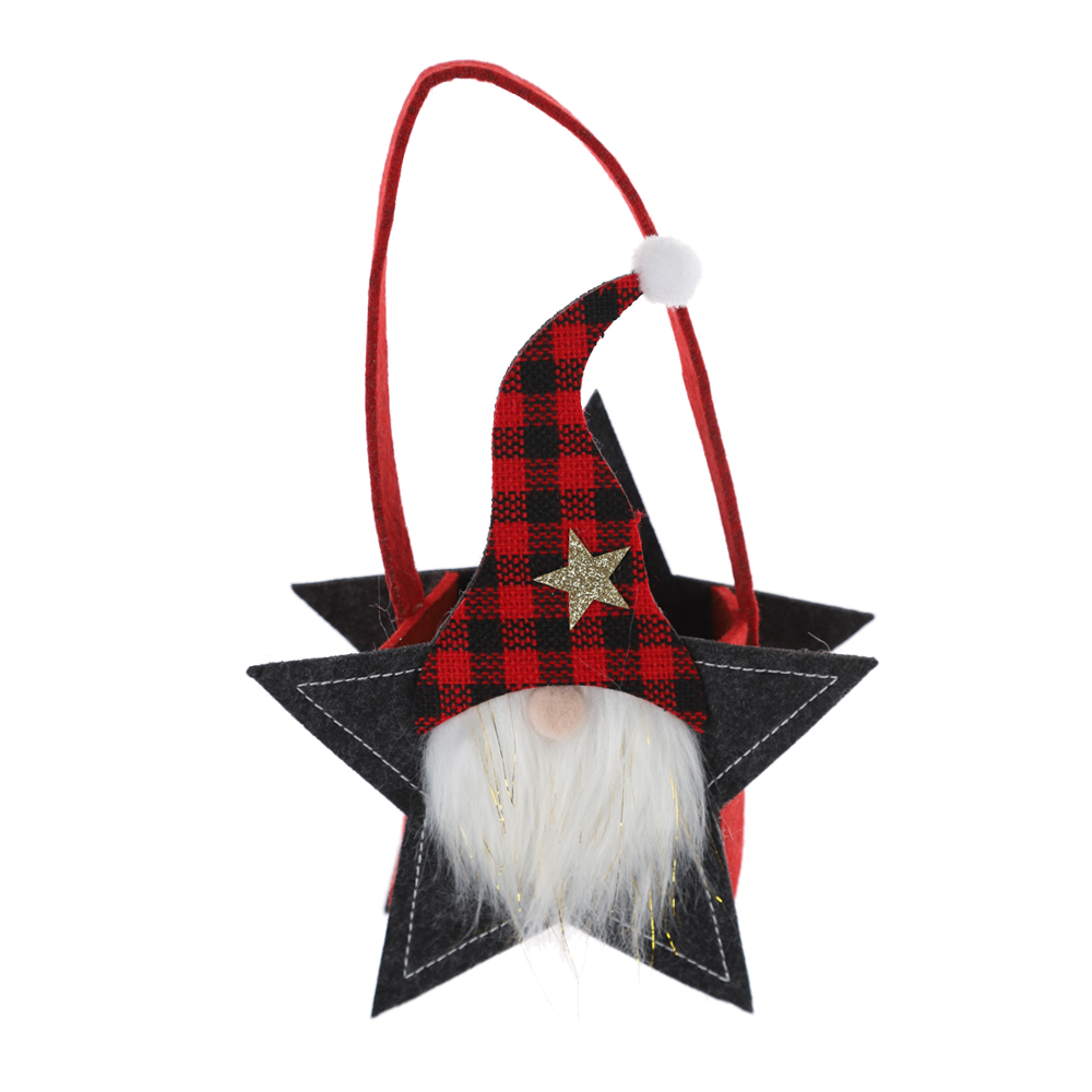 Leuchtende Weihnachts-Aufbewahrungstasche, Filzsterne, Süßigkeitentasche, Kinder, LED-Geschenk, Winterdekor 3