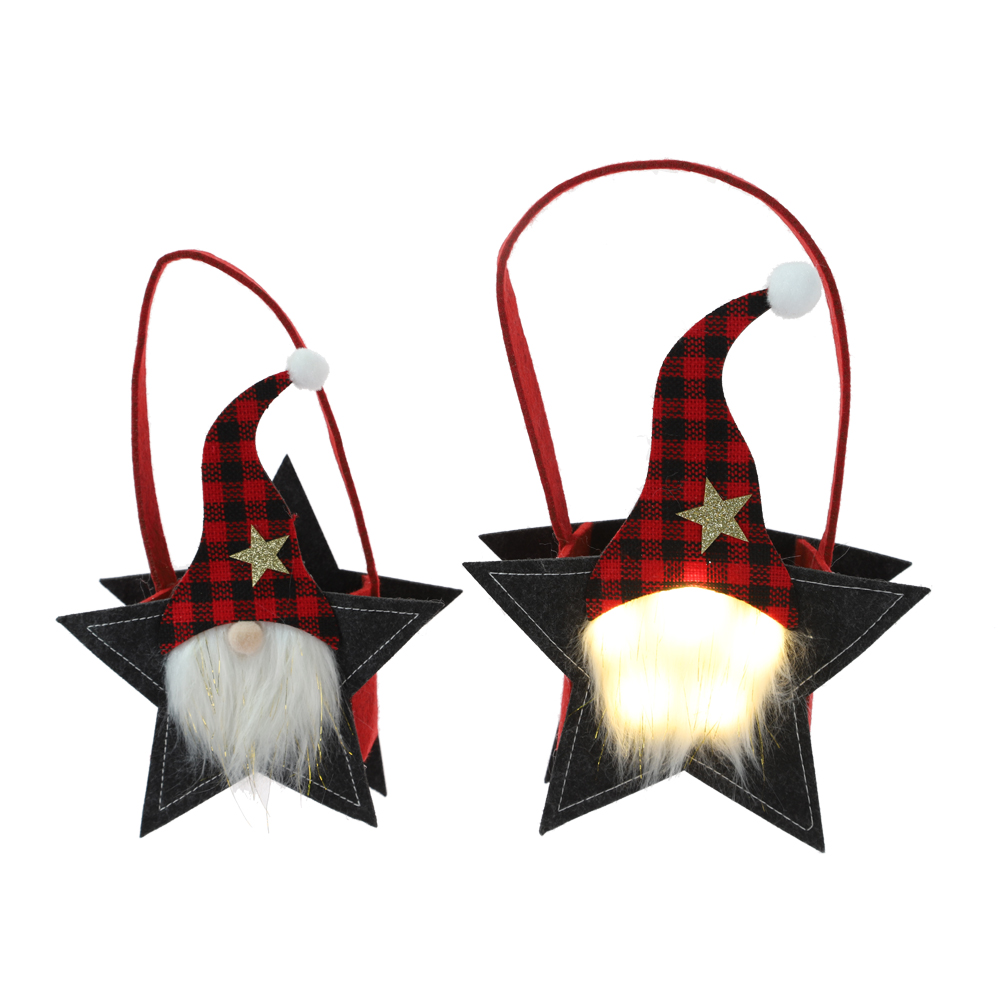 Leuchtende Weihnachts-Aufbewahrungstasche, Filzsterne, Süßigkeitentasche, Kinder, LED-Geschenk, Winterdekor 4