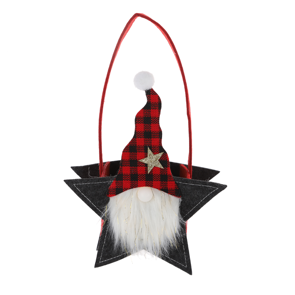 Leuchtende Weihnachts-Aufbewahrungstasche, Filzsterne, Süßigkeitentasche, Kinder, LED-Geschenk, Winterdekor 6
