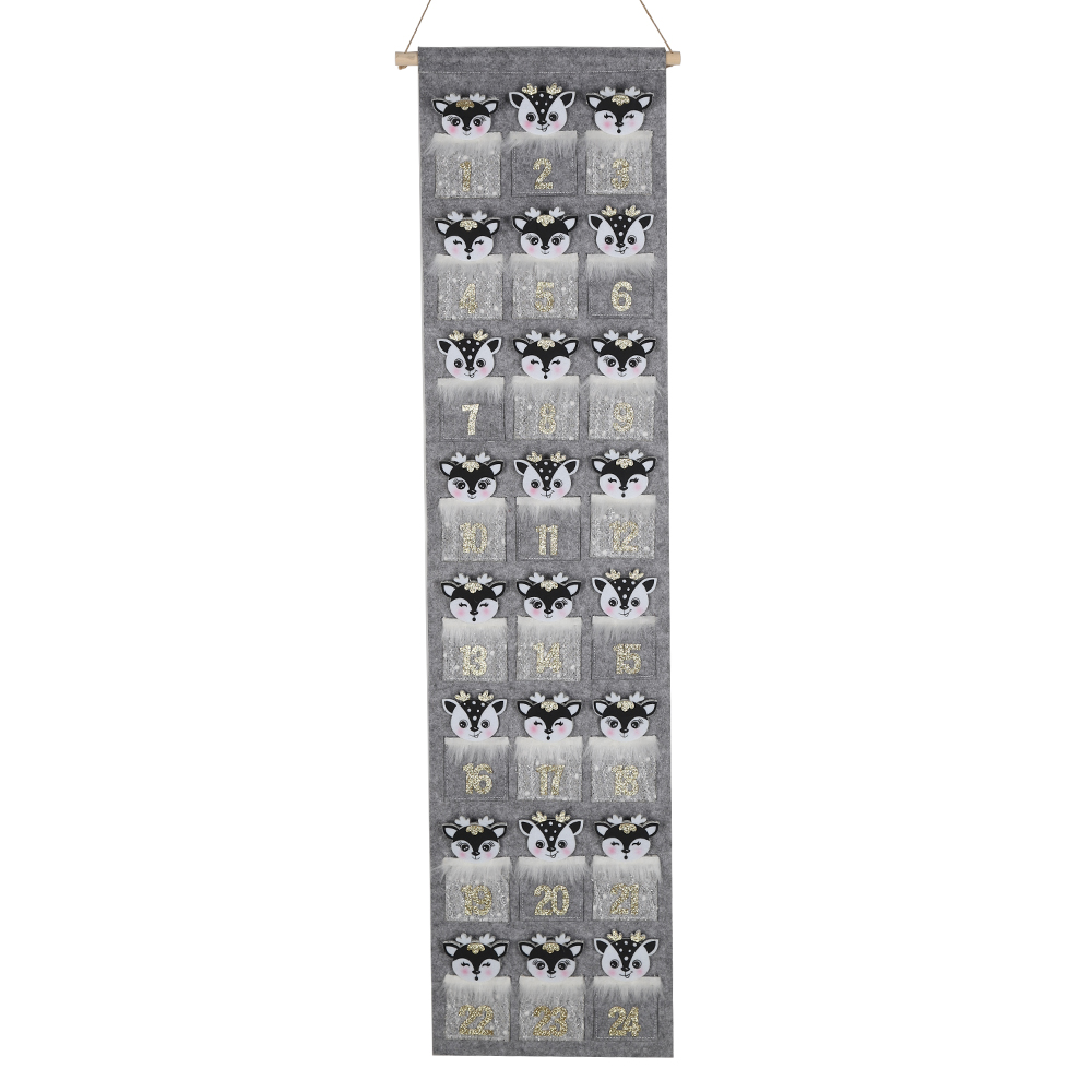 2025 Weihnachtsbaum Adventskalender Filz Stoff Countdown Display Wanddekoration 3