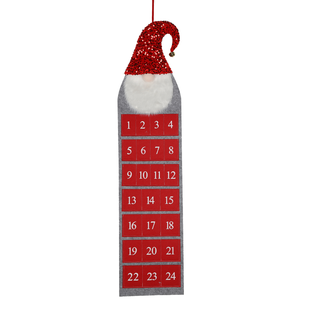 2025 Weihnachtsbaum Adventskalender Filz Stoff Countdown Display Wanddekoration 6