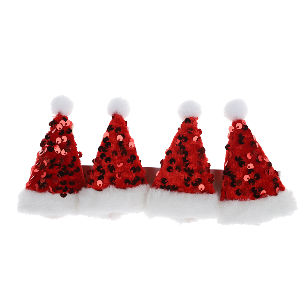 Großhandel Weihnachtsfeier Memo Clip Mini Holz Clip Santa Hut Foto Jacke Clip 1