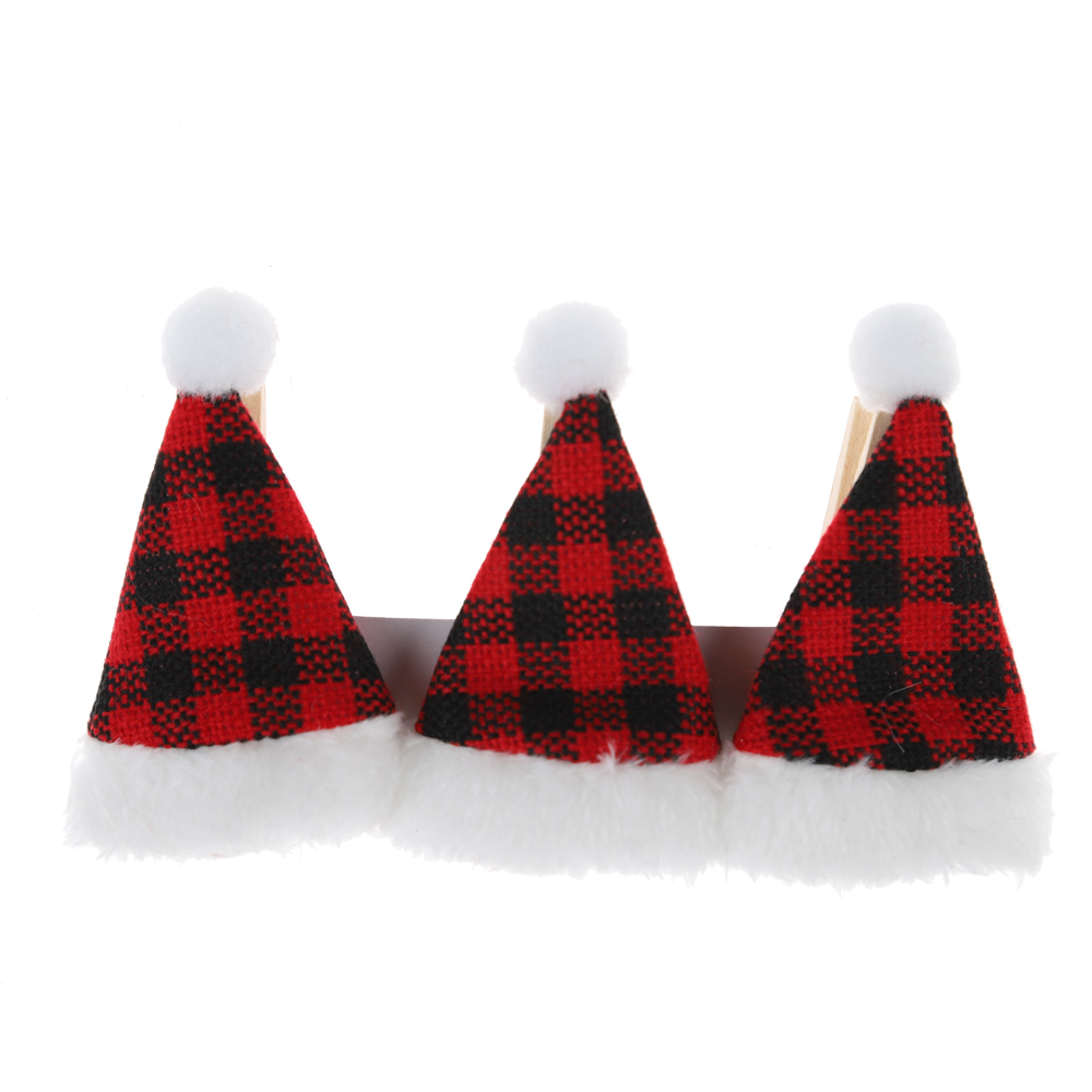 Großhandel Weihnachtsfeier Memo Clip Mini Holz Clip Santa Hut Foto Jacke Clip 3
