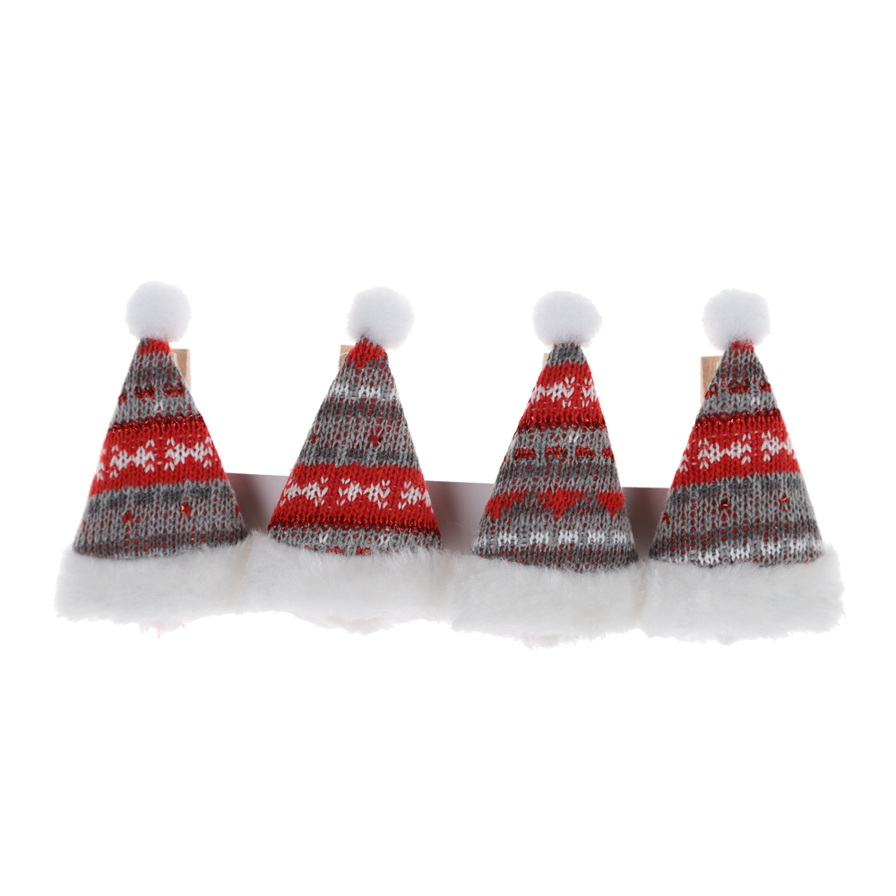 Großhandel Weihnachtsfeier Memo Clip Mini Holz Clip Santa Hut Foto Jacke Clip 2