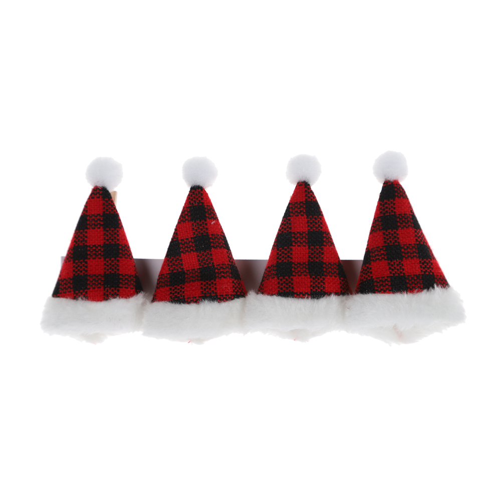Großhandel Weihnachtsfeier Memo Clip Mini Holz Clip Santa Hut Foto Jacke Clip 4
