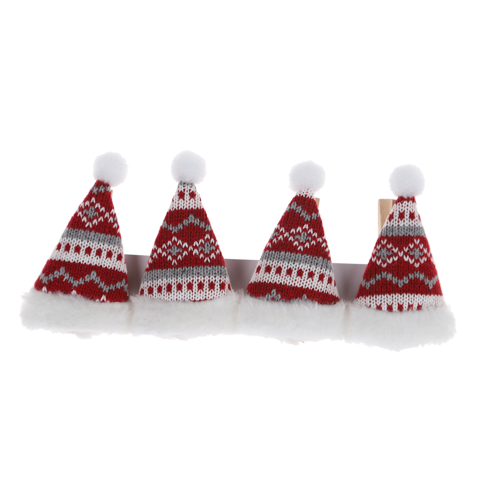 Großhandel Weihnachtsfeier Memo Clip Mini Holz Clip Santa Hut Foto Jacke Clip 6
