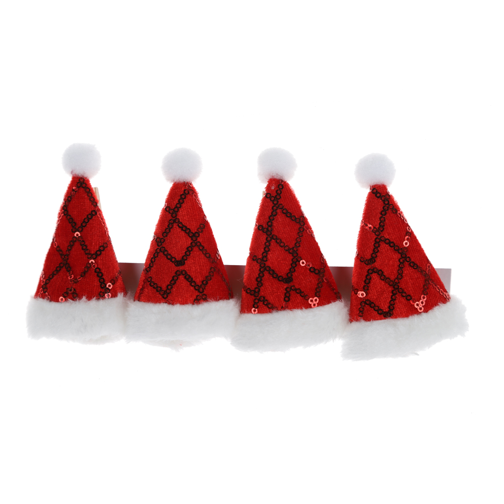 Großhandel Weihnachtsfeier Memo Clip Mini Holz Clip Santa Hut Foto Jacke Clip 5