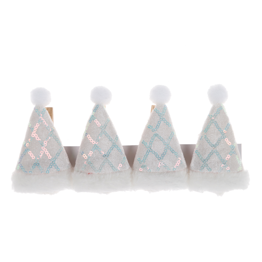 Großhandel Weihnachtsfeier Memo Clip Mini Holz Clip Santa Hut Foto Jacke Clip 7