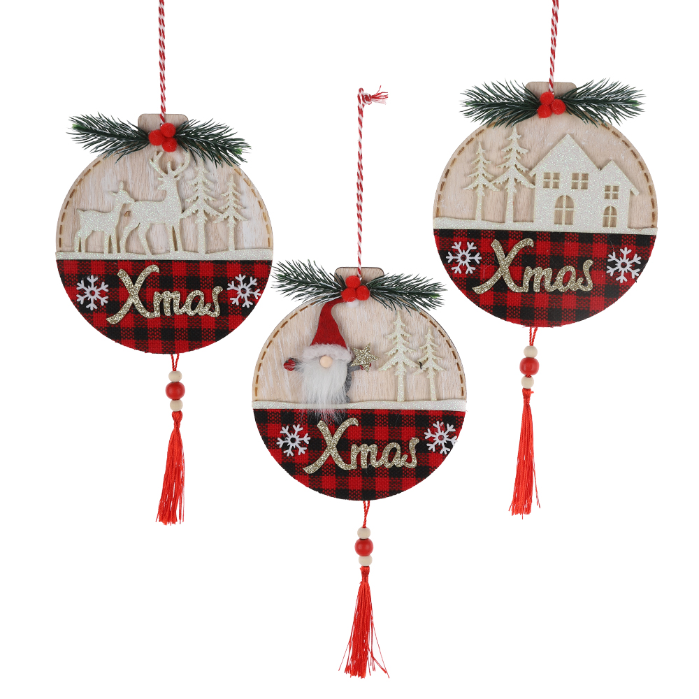 Neues Design Weihnachtsband zum Aufhängen Weihnachtsherz aus Holz zum Aufhängen Winterferiendekor 5