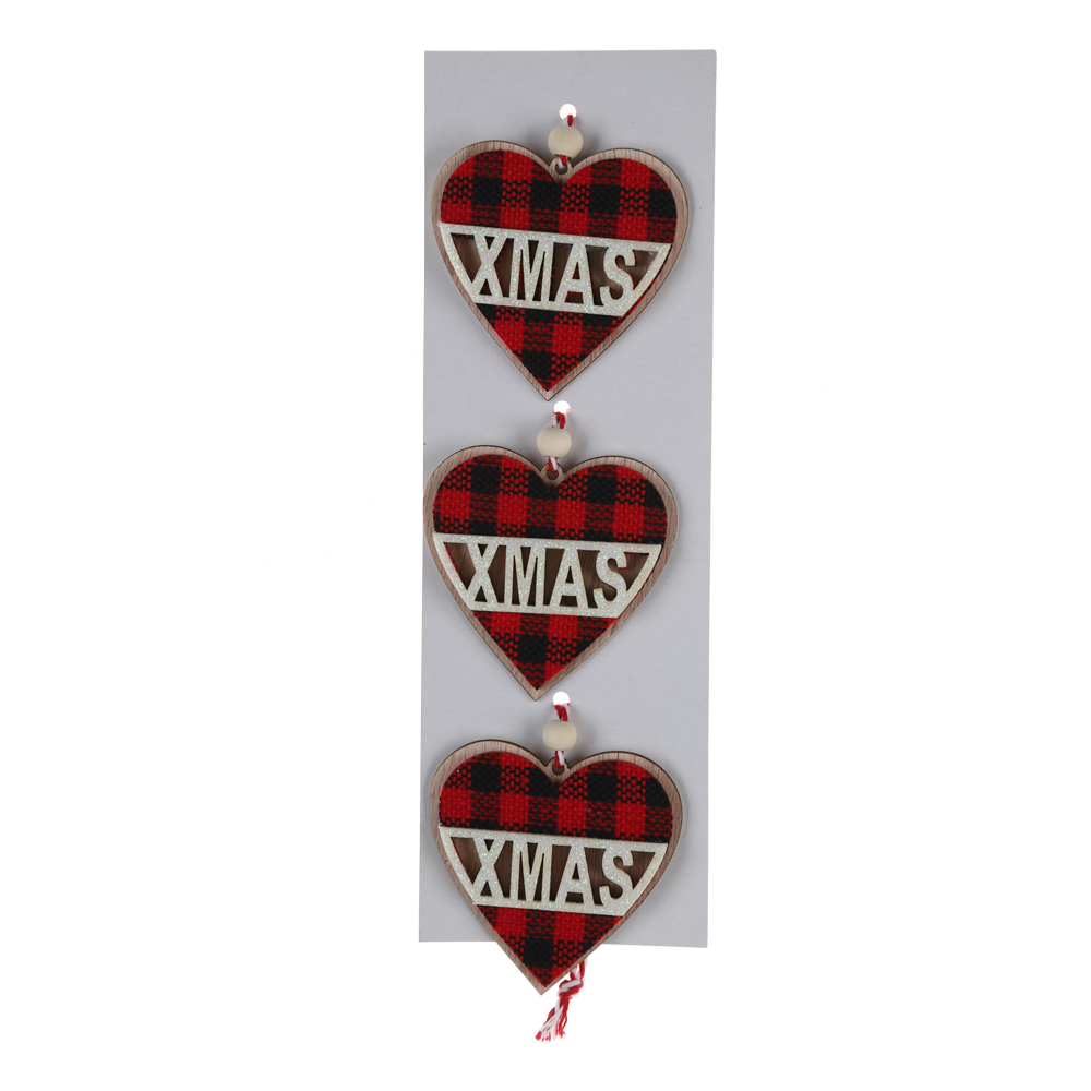 Neues Design Weihnachtsband zum Aufhängen Weihnachtsherz aus Holz zum Aufhängen Winterferiendekor 4