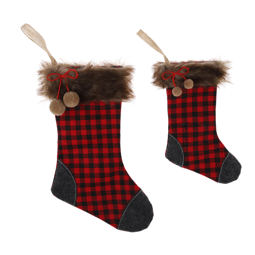 Medias navideñas, decoración para chimenea, bolsa de regalo para niños, bolsa de dulces, decoración navideña 1
