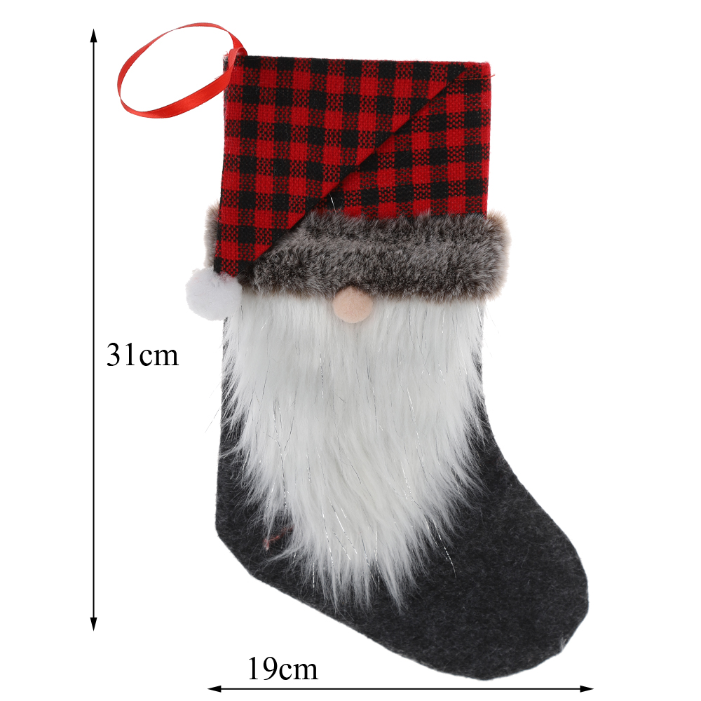 Medias navideñas, decoración para chimenea, bolsa de regalo para niños, bolsa de dulces, decoración navideña 5