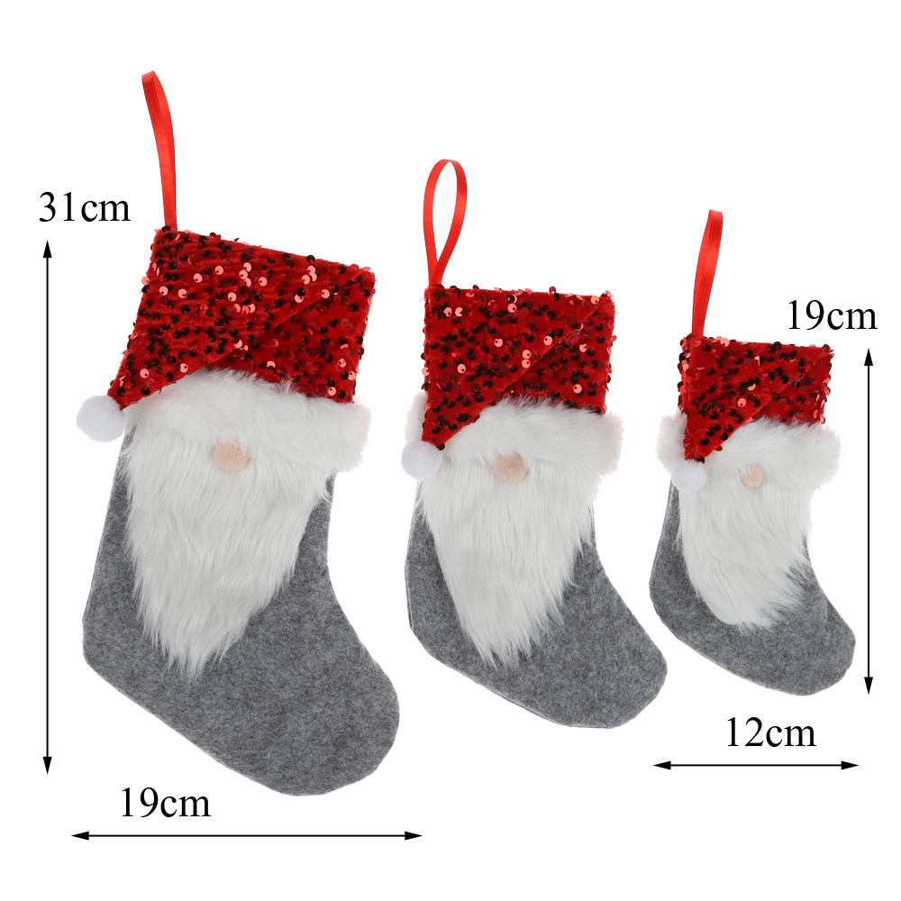 Medias navideñas, decoración para chimenea, bolsa de regalo para niños, bolsa de dulces, decoración navideña 6