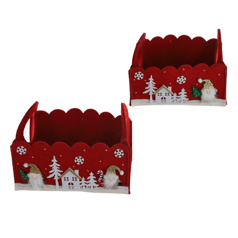 Neues Design Weihnachten Süßigkeiten Tasche Kinder Einkaufstasche Filz Handwerk Home Storage Korb 5