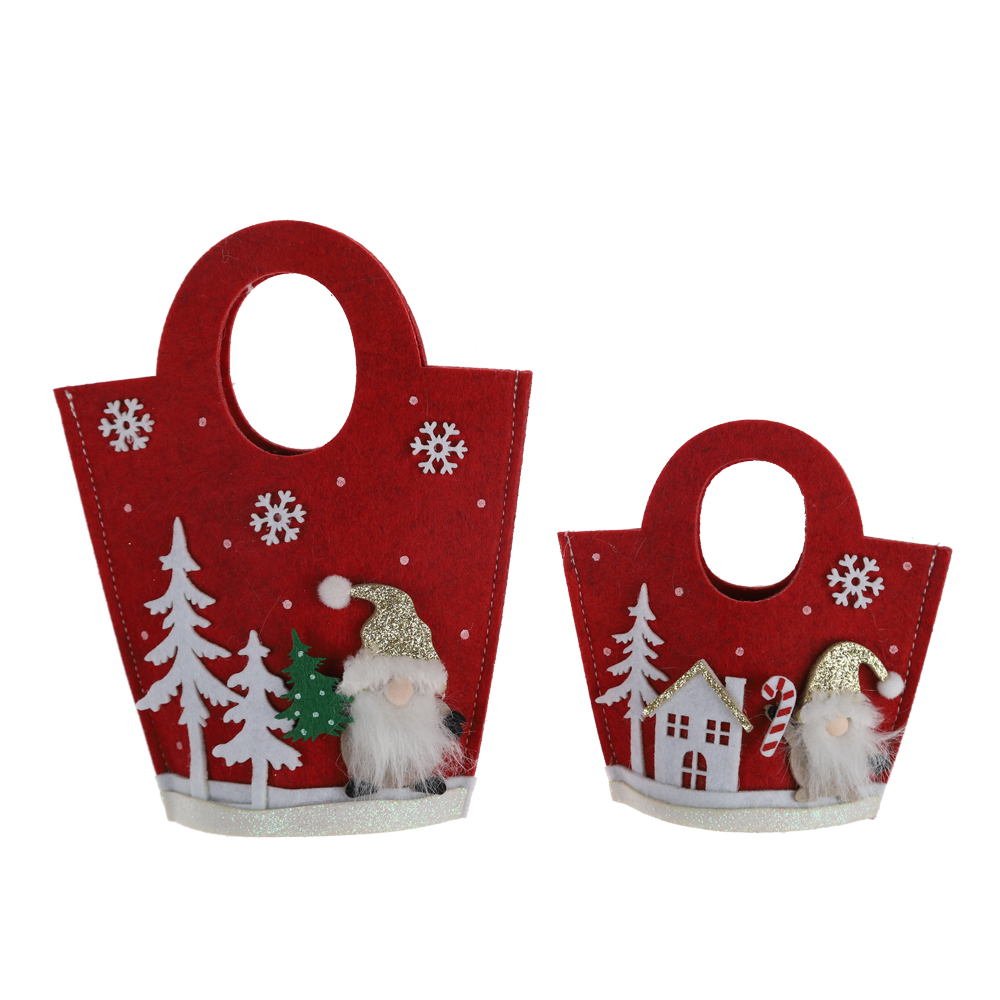 Weihnachten Süßigkeiten Tasche Tragbare Handgemachte Filz Tuch Kleine Tote Kinder Körbe Geschenk 6