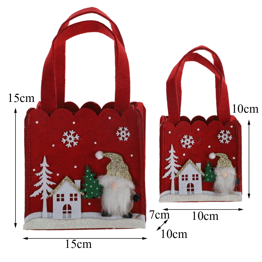 Weihnachten Süßigkeiten Tasche Tragbare Handgemachte Filz Tuch Kleine Tote Kinder Körbe Geschenk 7