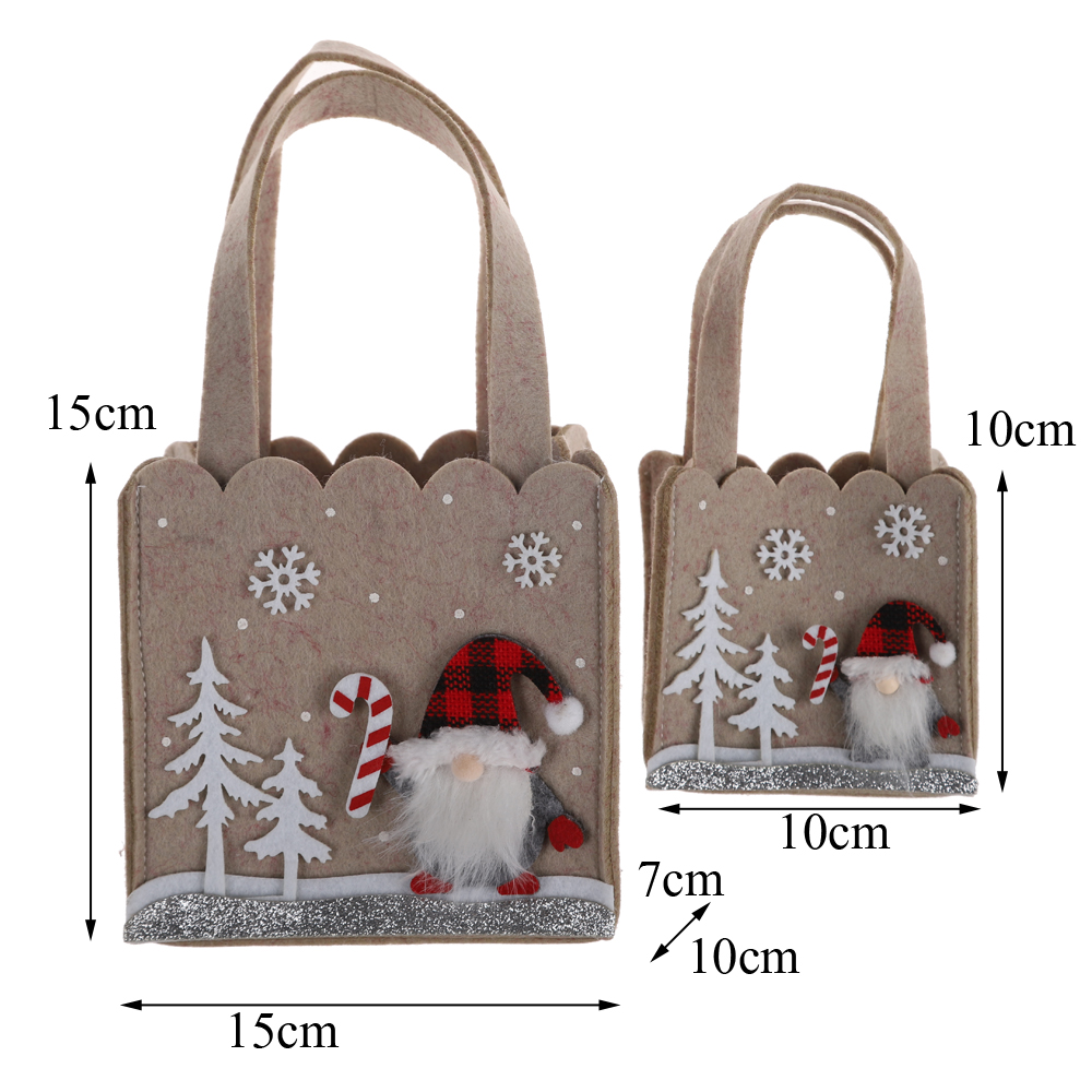 Kinder Weihnachten Filz Geschenk Taschen Mit Griff Weihnachten Snacks Süßigkeiten Lagerung Tasche Reusable Mini Handtasche 4