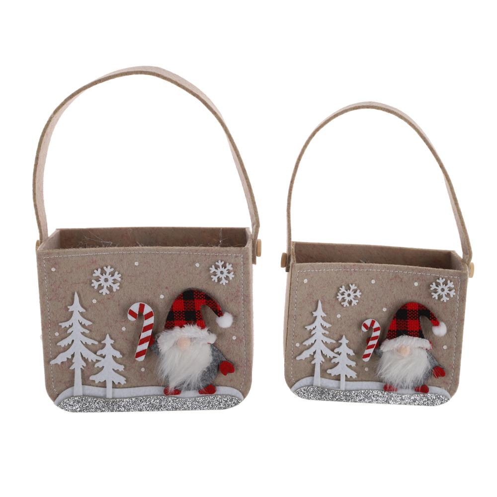 Kinder Weihnachten Filz Geschenk Taschen Mit Griff Weihnachten Snacks Süßigkeiten Lagerung Tasche Reusable Mini Handtasche 3