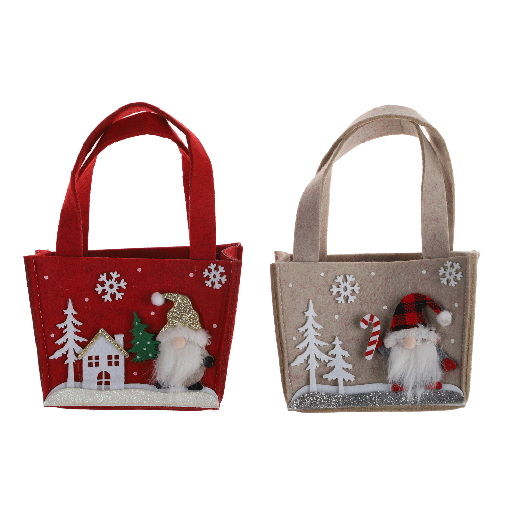 Kinder Weihnachten Filz Geschenk Taschen Mit Griff Weihnachten Snacks Süßigkeiten Lagerung Tasche Reusable Mini Handtasche 5