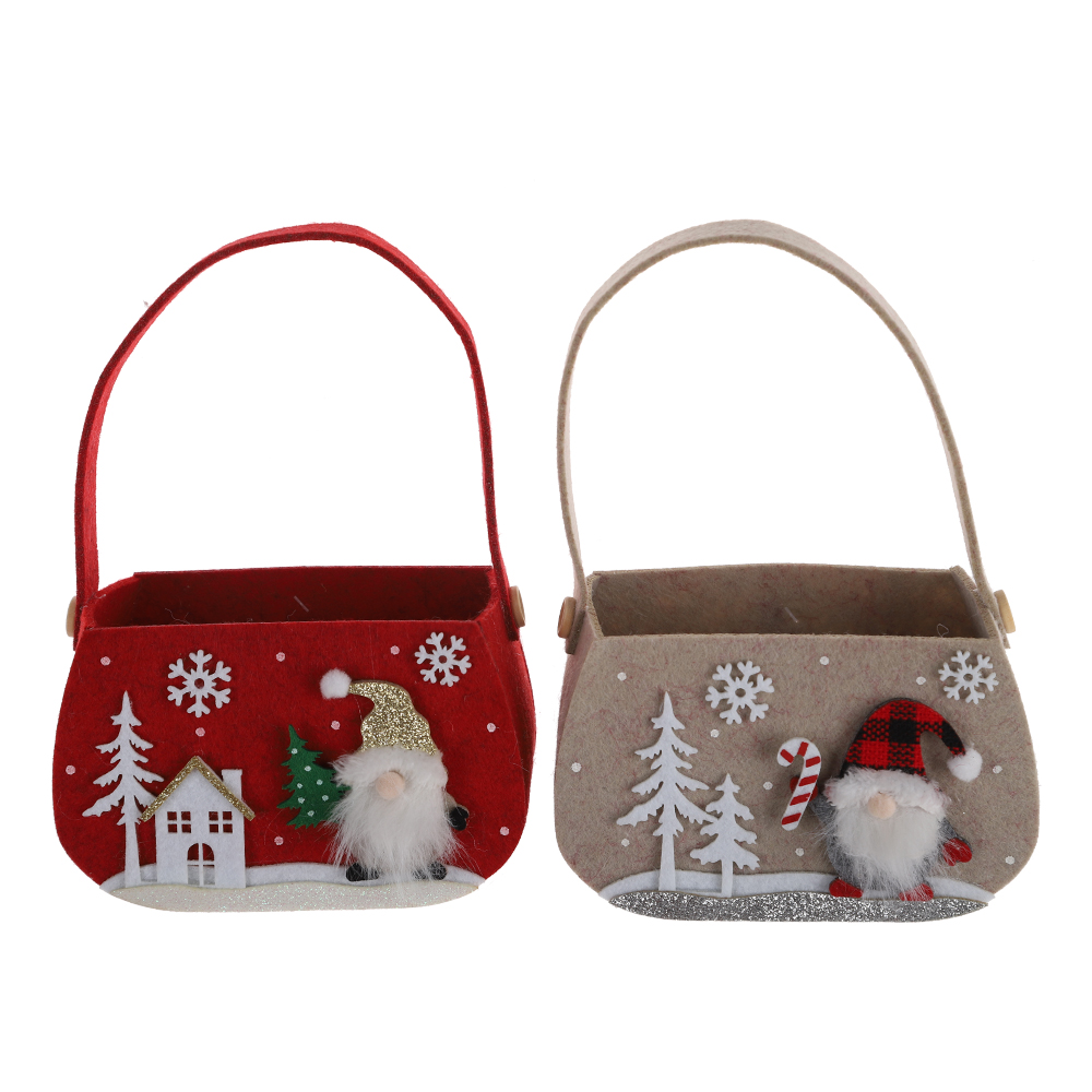 Kinder Weihnachten Filz Geschenk Taschen Mit Griff Weihnachten Snacks Süßigkeiten Lagerung Tasche Reusable Mini Handtasche 6