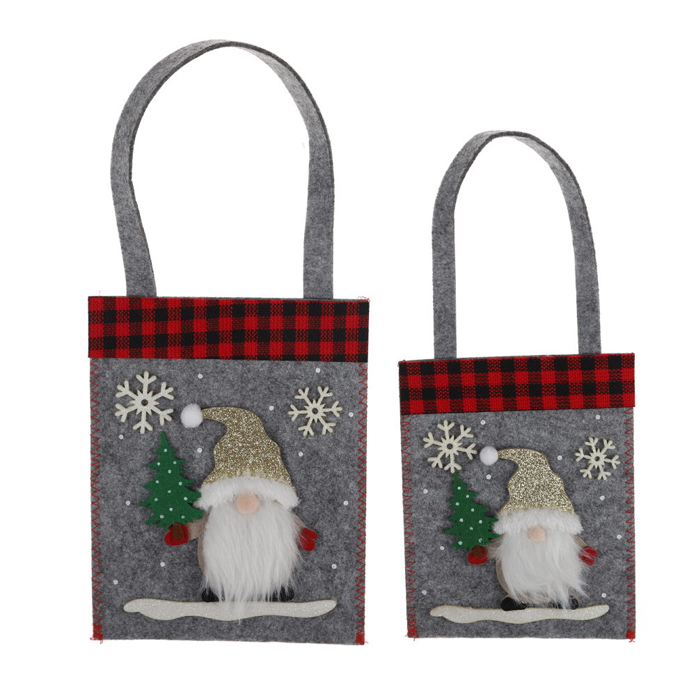Christmas Gift Felt Storage Basket Gnome Candy Bag Santa Claus Fruit Basket New Year Festival Party 1