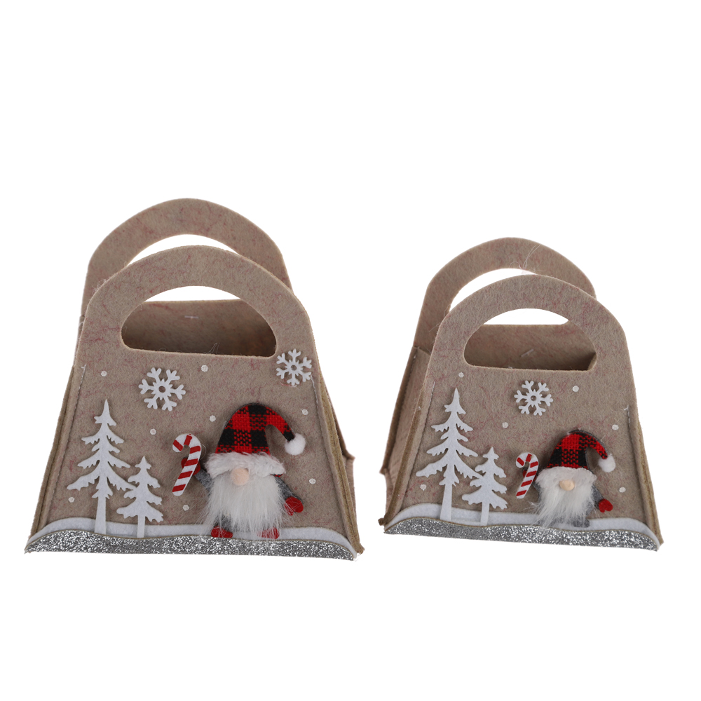 Christmas Gift Felt Storage Basket Gnome Candy Bag Santa Claus Fruit Basket New Year Festival Party 5