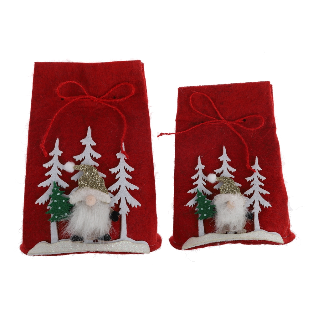 Christmas Gift Bags Christmas Goody Treat Bags Santa Claus Winter Snowman Wrapping Gift Bags for Kids Girls 2