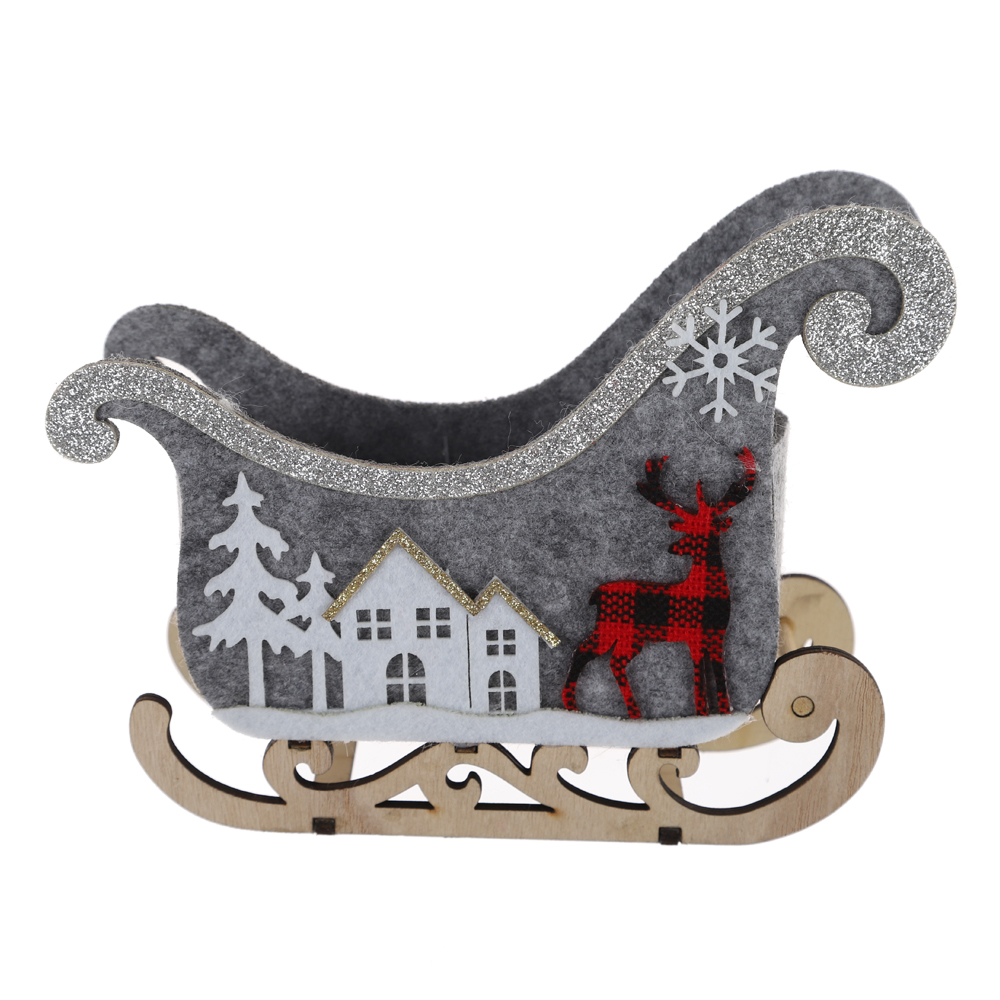 Christmas Sleigh Xmas Sleigh Figurine Christmas Ornament Desktop Sleigh Holiday Exquisite Sleigh Christmas Decor 2
